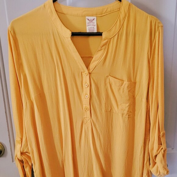 NWOT's Faded Glory Golden Yellow Pullover Top Misses Size Large 12-14 - Picture 1 of 4